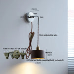 Ash Wood LED Wall Light with Pull Chain Switch, Japanese Style Bedside Lamp