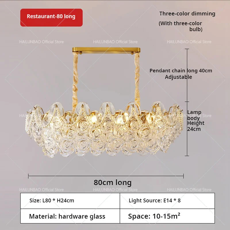 French Chandelier Pearl Glass Rose 2024 Master Bedroom Lighting