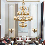 Natural Jade Chinese Chandelier for Living Room, Hotel, Restaurant, and Tea Room