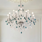 Blue Crystal Chandelier: Luxury E14 Pendant Lights for Living Room and Bedroom
