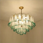 Luxury Green Glass Pendant Lights Metal Round Luminaria Fixture