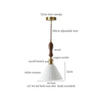 Ceramic Wood LED Pendant Light Fixtures for Bar, Bedroom, Living Room
