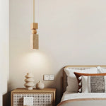 Afralia™ Yellow Travertine Pendant Light | Mid-Century Modern LED Dining Room Hanging Lamp