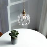 Nordic LED Wall Light Fixture Wood Glass Copper Hanging Lamp