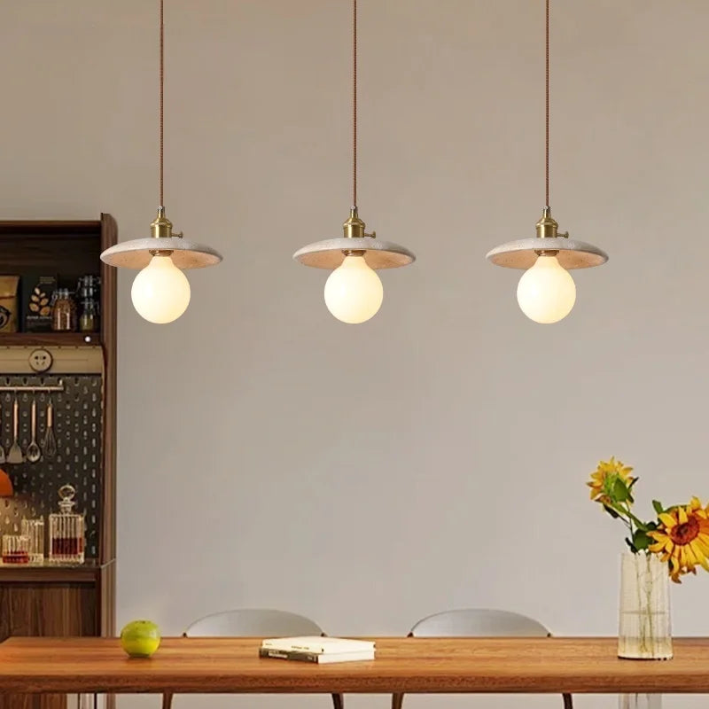 Glass Ball LED Pendant Light Yellow for Home Decor Dining Living Room