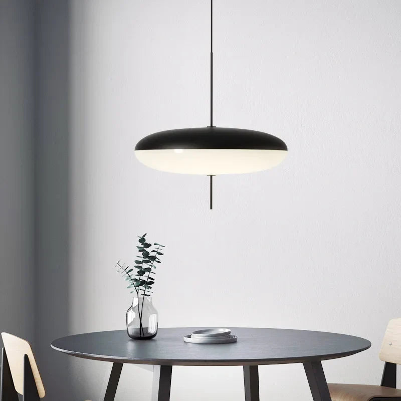 Modern Saucer Pendant Light 30/50cm Black White for Home & Commercial Decor