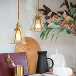 Afralia™ Glass LED Hanging Lamp | Minimalist Copper Pendant Light