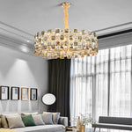 "2025 Crystal Gold Chandelier Pendant Lamp for Luxury Home Decor"