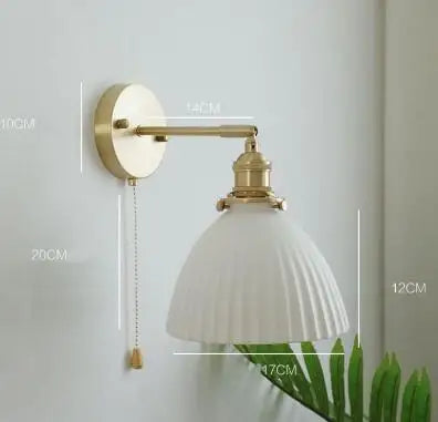 Ceramic Wall Lamp with Knob Switch - Home Lighting