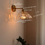 Japanese Style LED Glass Copper Wall Lamp Sconce for Restaurant, Bar, Bedroom, Bathroom