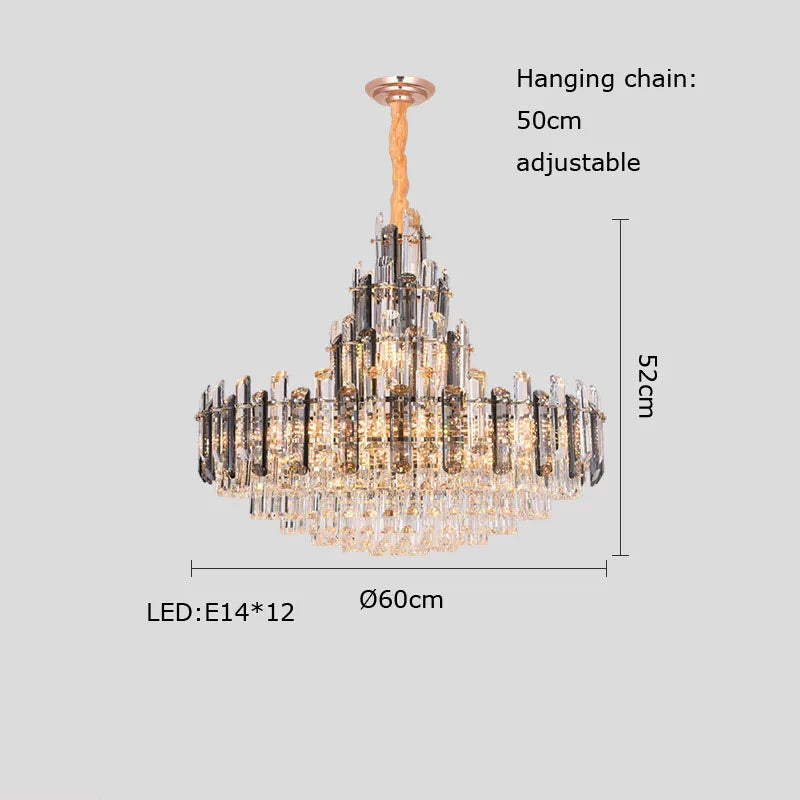 Oval Crystal Chandelier Lighting for Dinning Room