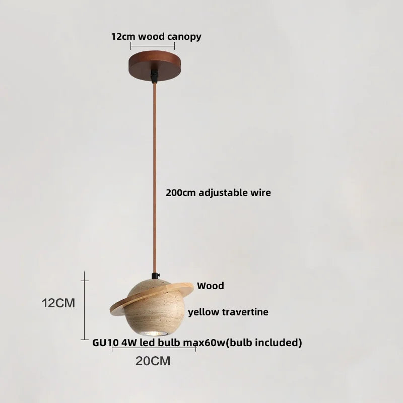 Natural Yellow Cave Stone LED Pendant Light for Home Decor