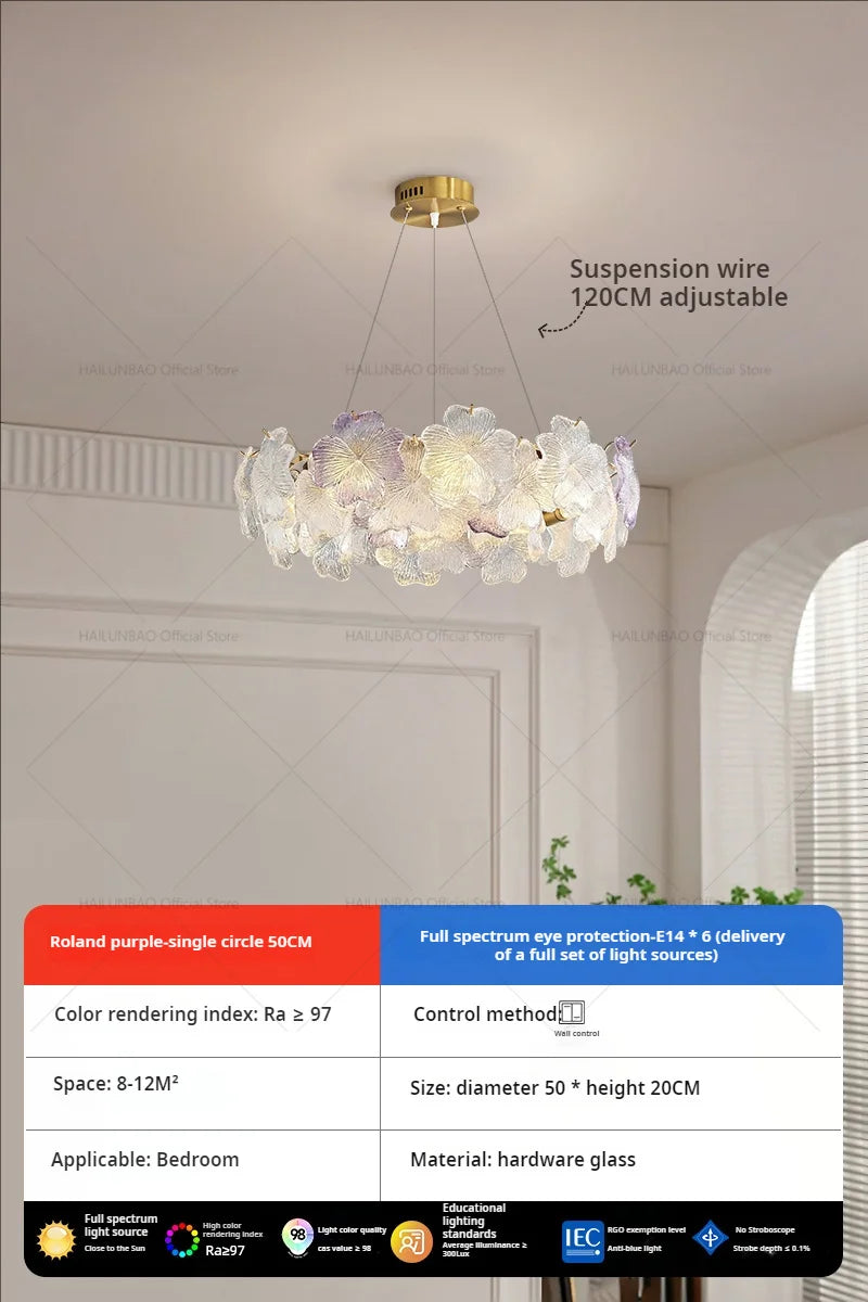Afralia Petals Crystal Chandelier Light: French Living Room & Dining Room Luxury Lighting