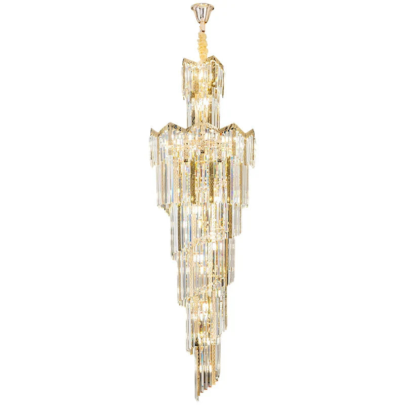 Crystal Chandelier: European Villa Hotel Luxury Hollow Building Middle Floor Lighting