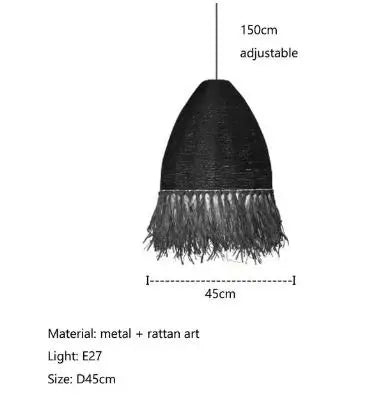 Handmade Rattan Pendant Light for Living Room, Bedroom - Japanese Style