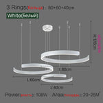 Nordic Ring LED Pendant Chandelier for Home Living Dining Kitchen Lighting