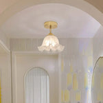 Copper Glass LED Ceiling Light for Indoor Balcony Kitchen Porch Decor