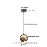 Afralia™ Wood LED Pendant Lamp: Adjustable, Modern, White Marble Hanging Lights