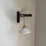 Ceramic Copper LED Wall Lights Pull Chain Switch Nordic Bedside Lamp