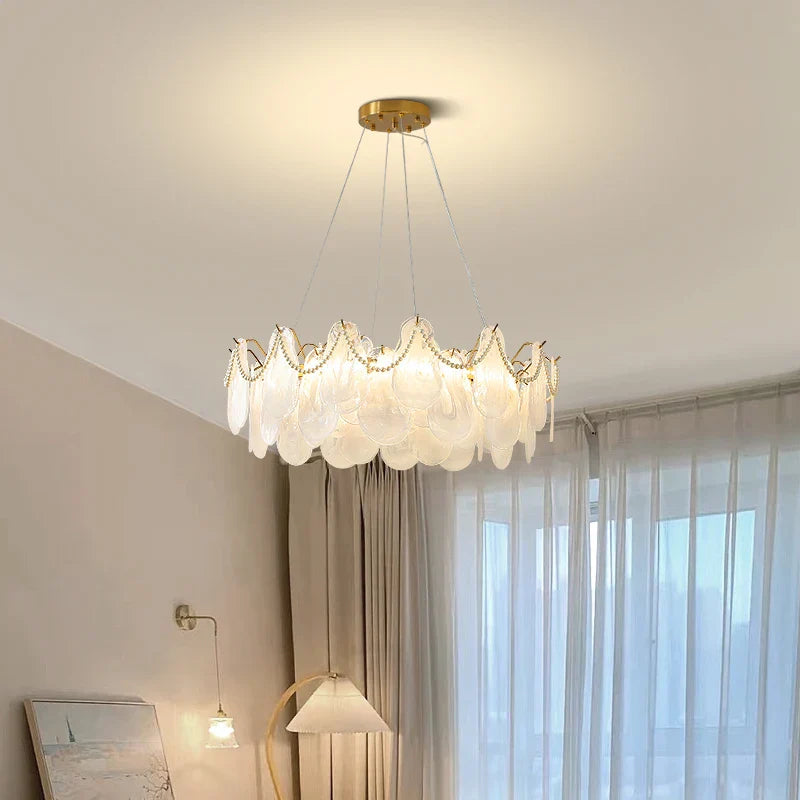 Crystal Shell Chandelier for Modern Luxury Living Room and Dining Room