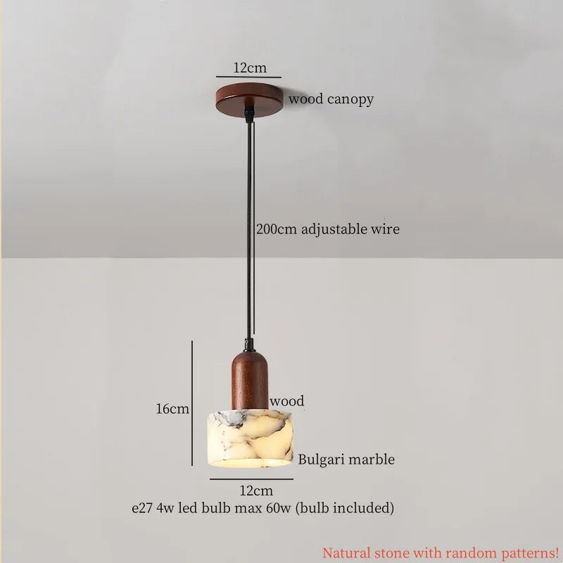 Marble LED Pendant Lights for Bedside Cafe Living Room Kitchen Loft