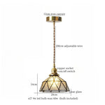 Wood Glass LED Pendant Lamps | French Vintage Hanging Light