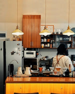 Afralia™ White Ceramic LED Hanging Lamp Nordic Minimalism Brass Pendant Lights