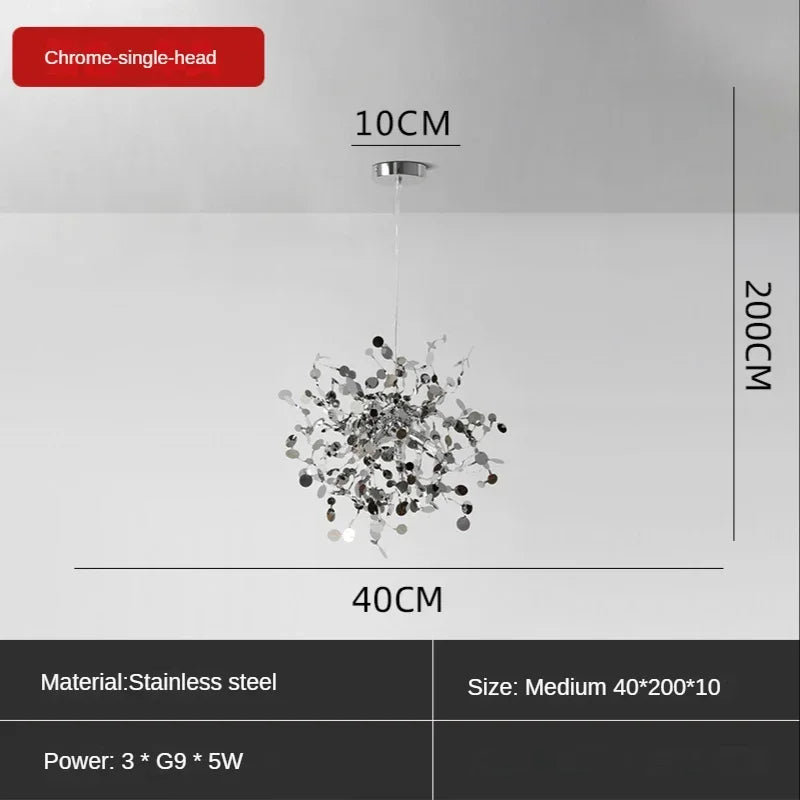 Scandinavia Leaf Chandelier Pendant Lamp Kitchen Living Room Decor Lighting