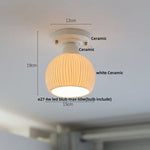 Nordic Modern White Flower Ceramic LED Ceiling Light by Afralia™