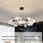 Modern Dimmable Metal Pendant Lights with Glass Globe for Dining Room & Bar