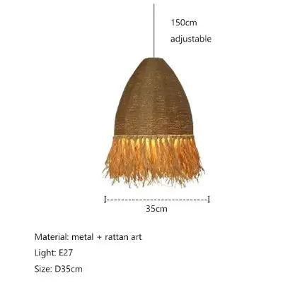 Handmade Rattan Pendant Light for Living Room, Bedroom - Japanese Style