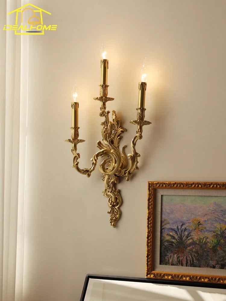 Retro Copper Wall Lamp LED E14 Gold Lustre Luxury Modern Light Fixtures