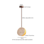 Afralia™ Vintage Wabi Sabi LED Pendant Lights Wood Yellow Travertine Hanging Lamp