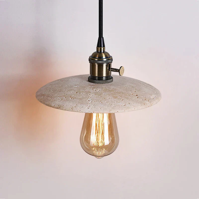 Yellow Travertine Stone Pendant Lights LED Modern Hanging Lamp - Nordic Design