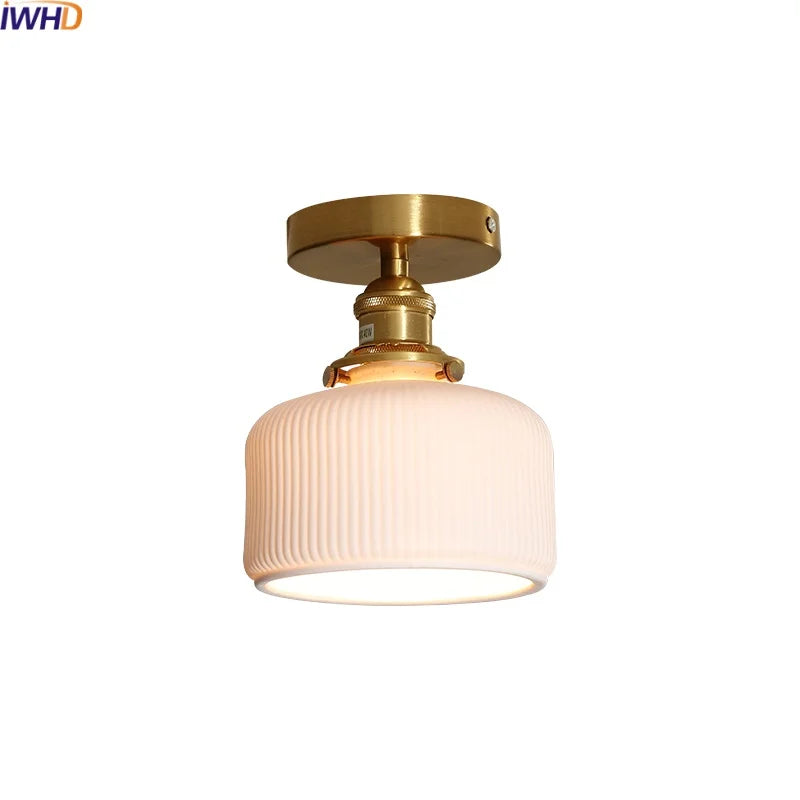 LED Copper Ceramic Ceiling Light for Home Indoor Modern Lighting