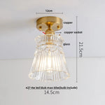 LED Copper Switch Ceiling Lamp Clear Glass Modern Home Decor