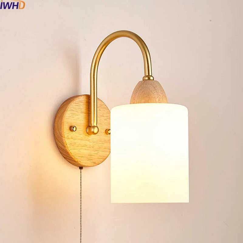 LED Pull Chain Wall Lights for Bedroom Decor