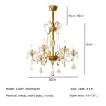 Crystal LED Chandelier Living Room Luxury Lighting E14 Pendant Lamparas