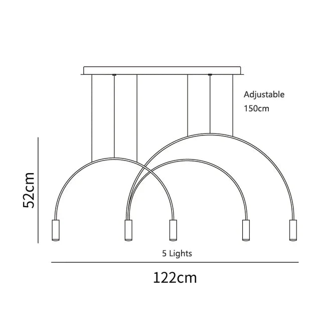 Arc Pendant Light Chandelier - LED Suspension Lamp for Kitchen Island