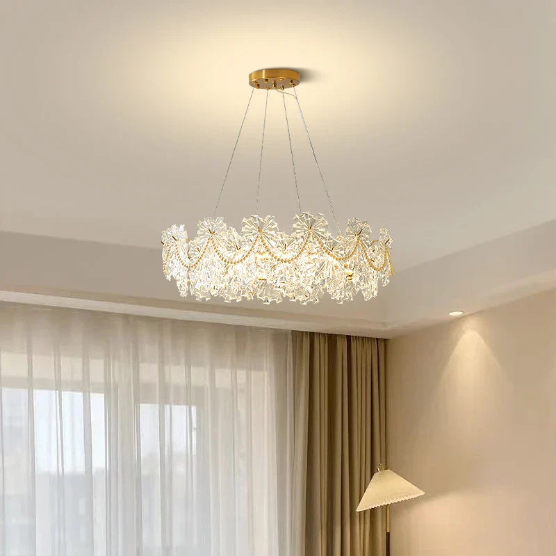 Crystal Shell Chandelier for Modern Luxury Living Room and Dining Room