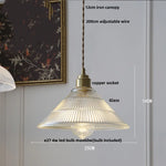 Clear Glass Nordic LED Pendant Light Fixture with Brass Knob Switch