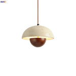 Wabi Sabi Cement LED Pendant Lamps: Minimalist Nordic Hanging Light for Bedroom, Living, Dining Room