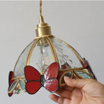 Afralia Tiffany Butterfly Glass Wall Lamp with Adjustable LED Light