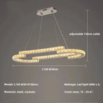 Oval Steel LED Pendant Lights with K9 Crystals