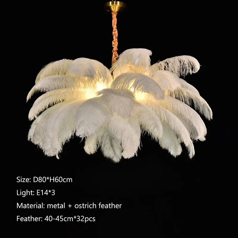 Nordic Feather LED Pendant Lamp - Luxe Home Decor & Indoor Lighting