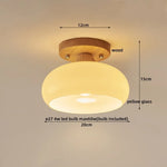 LED Wood Canopy Ceiling Lamp Modern Living Room Light Fixtures