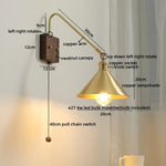 Walnut Copper LED Wall Lights Modern Bedside Lamp Applique Da Parete