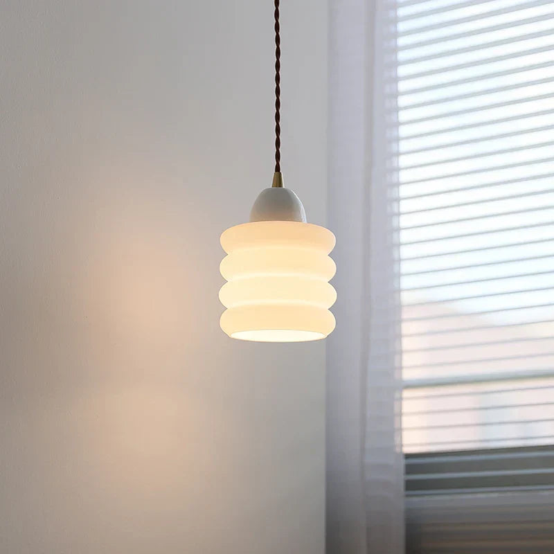 White Glass Adjustable LED Pendant Lamp Nordic Modern Hanging Lights
