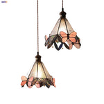 Afralia™ Tiffany Glass Butterfly Pendant Light Fixture Loft LED Luminaire