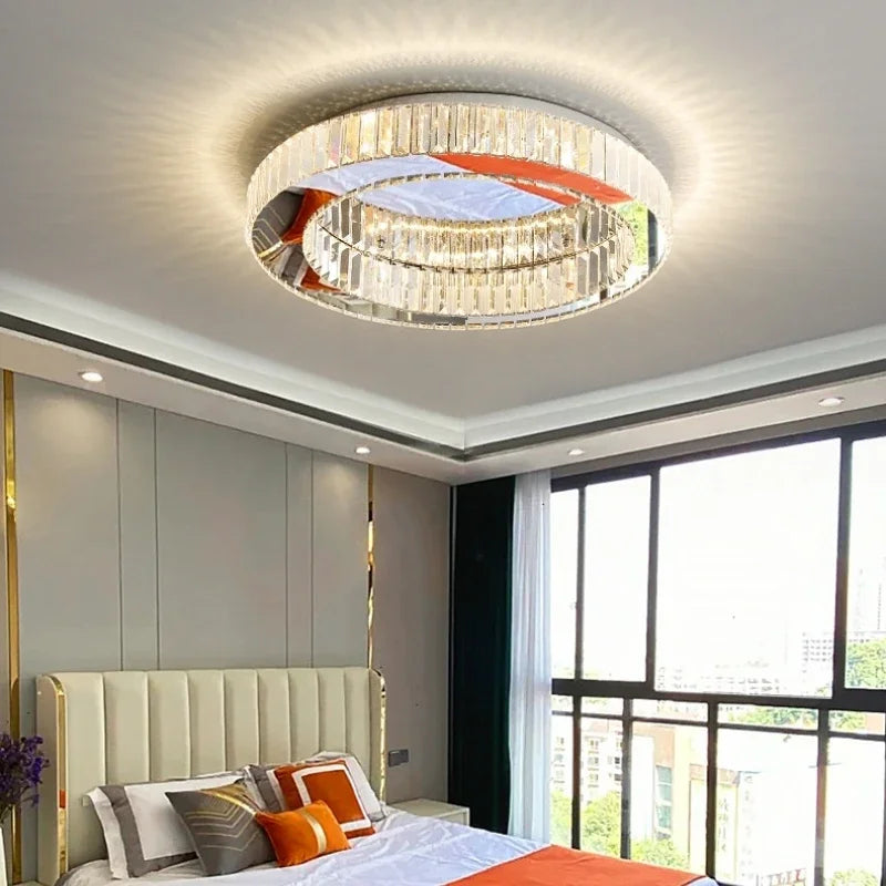 Modern K9 Crystals Dimmable LED Ceiling Light - Art Decor Luminarias